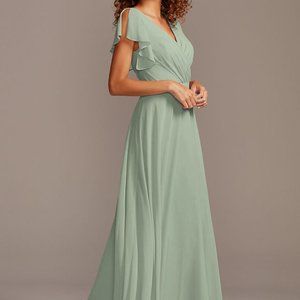 Bridesmaid Flutter Sleeve Dusty Sage Size 10